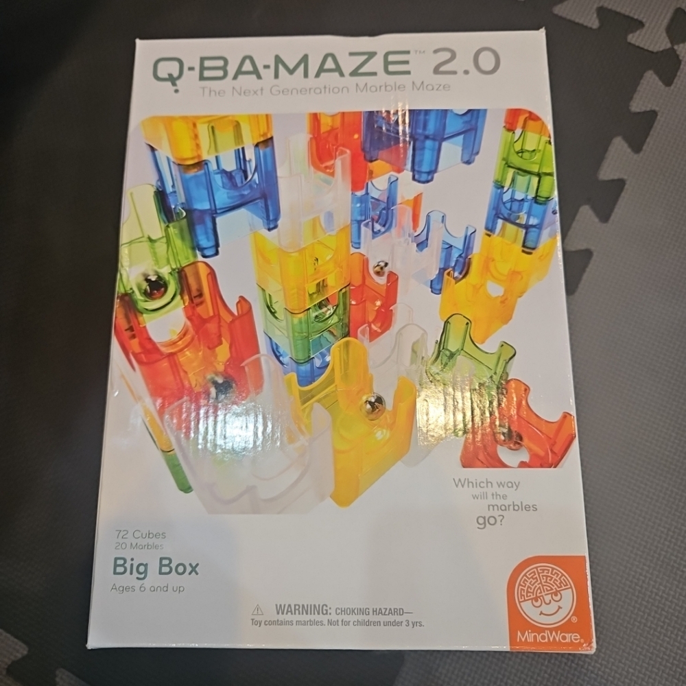 Q BA MAZE 2.0 Big Box Construction Marble Run Set - Mindware - 100% complete.